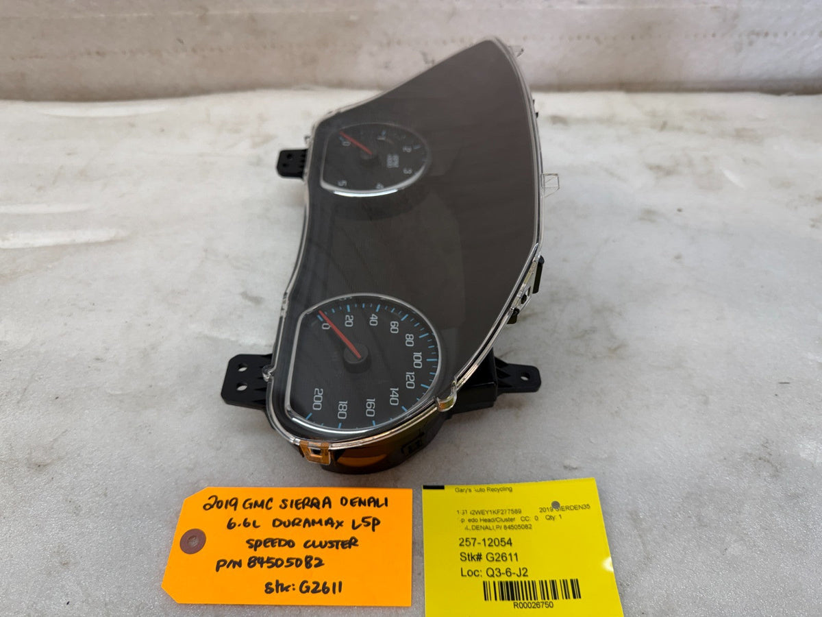 19 GMC 2500 3500 SIERRA 6.6 DURAMAX METRIC SPEEDOMETER GAUGE CLUSTER 84505082