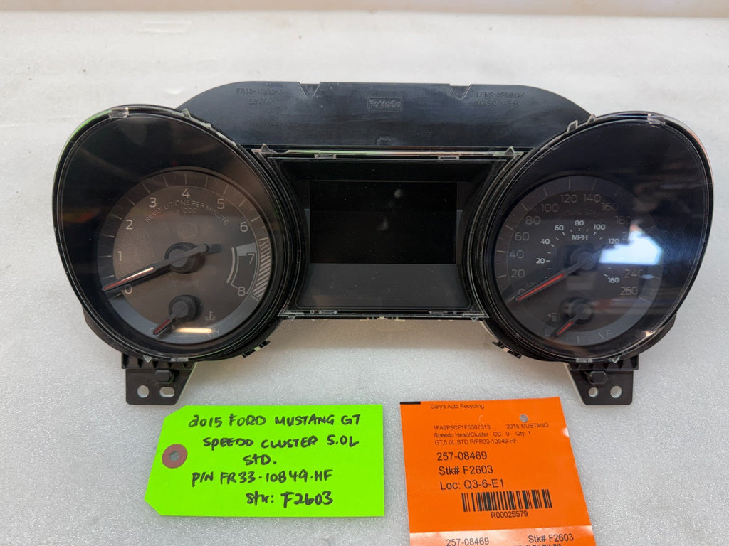 2015 FORD MUSTANG GT OEM METRIC SPEEDOMETER GAUGE CLUSTER MANUAL FR33-10849-HF
