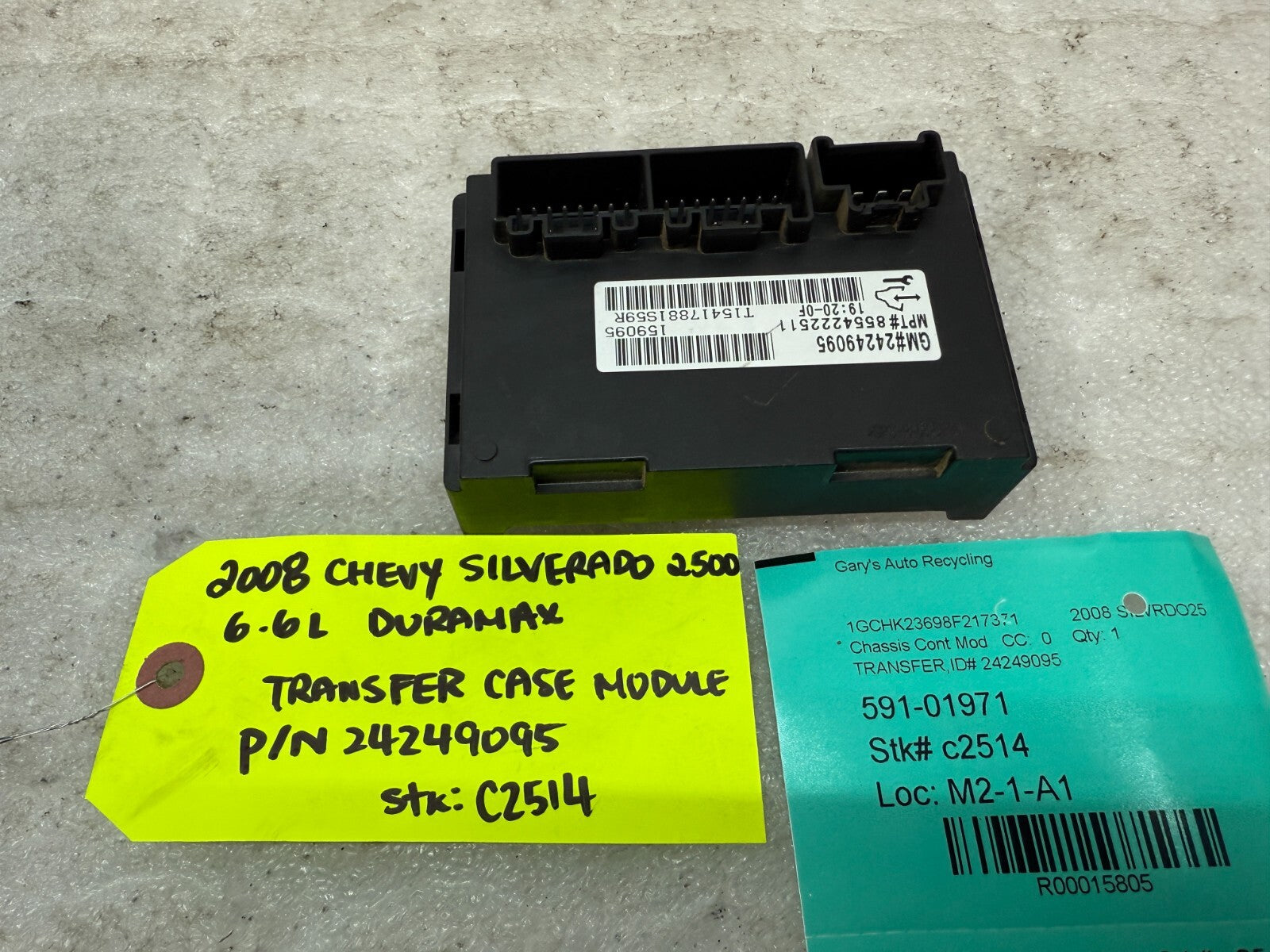 07 14 CHEVY SILVERADO 2500 6.6L DURAMAX OEM TRANSFER CASE MODULE 24249095