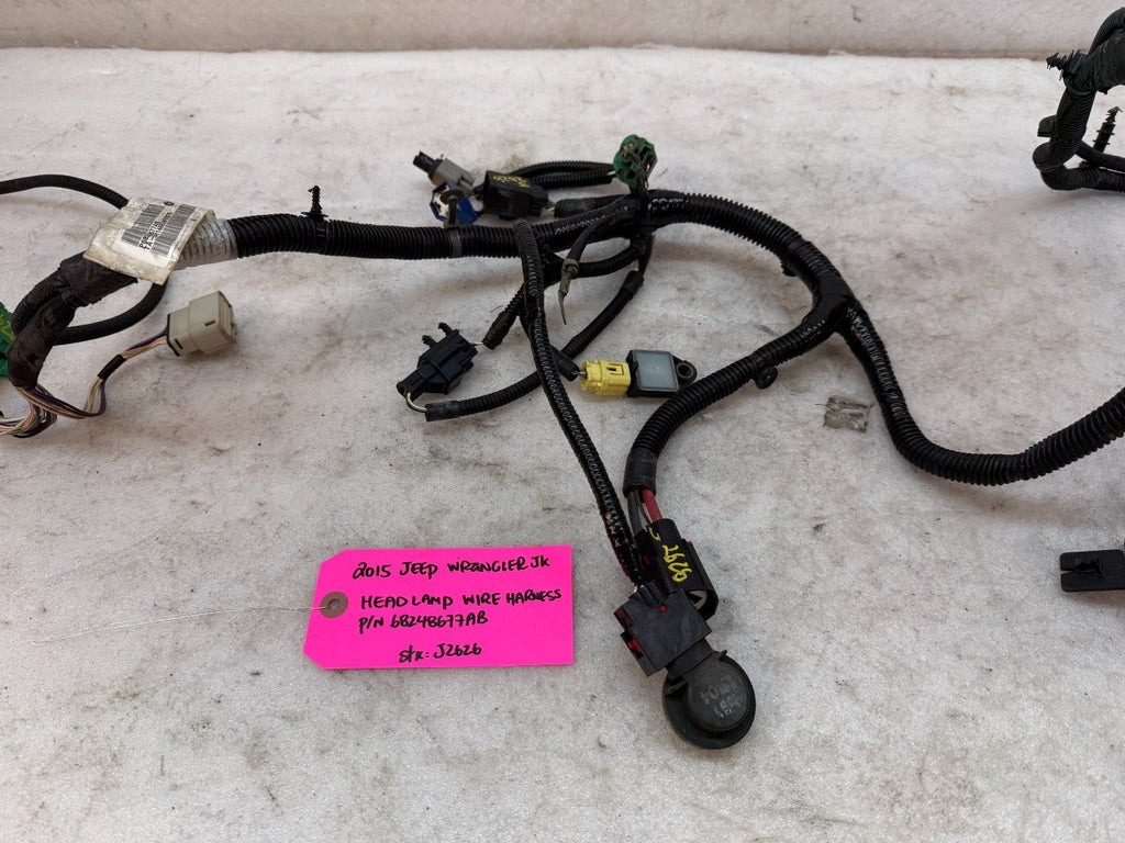 15 JEEP WRANGLER JK FRONT HEADLIGHT HEADLAMP WIRING HARNESS 68248677AB