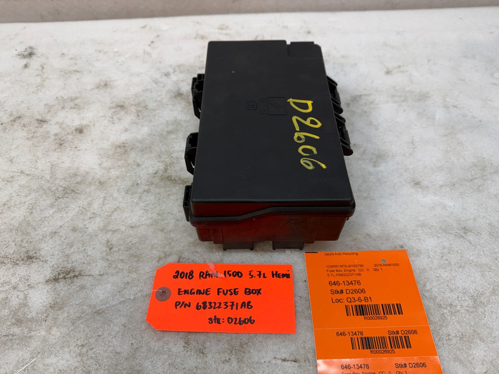 18 DODGE RAM SPORT 1500 5.7 TIPM FUSE BOX 68322371AB 15-21 63k