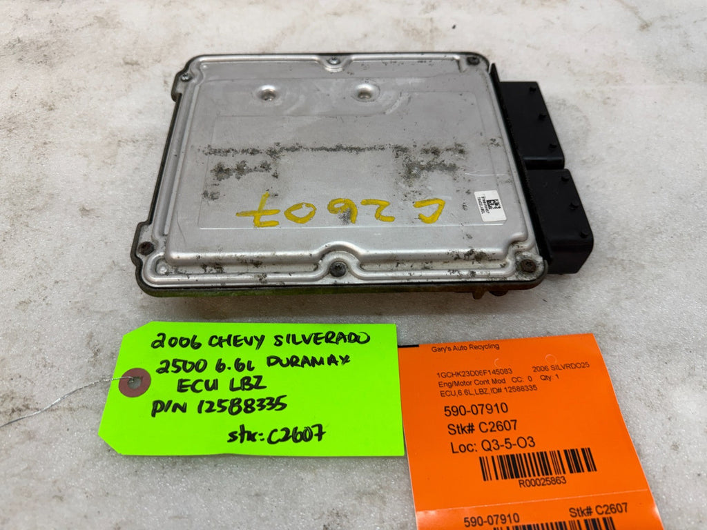 06 07 Chevrolet GMC 2500HD DURAMAX 6.6 LBZ ECM ECU ENGINE COMPUTER 12604137