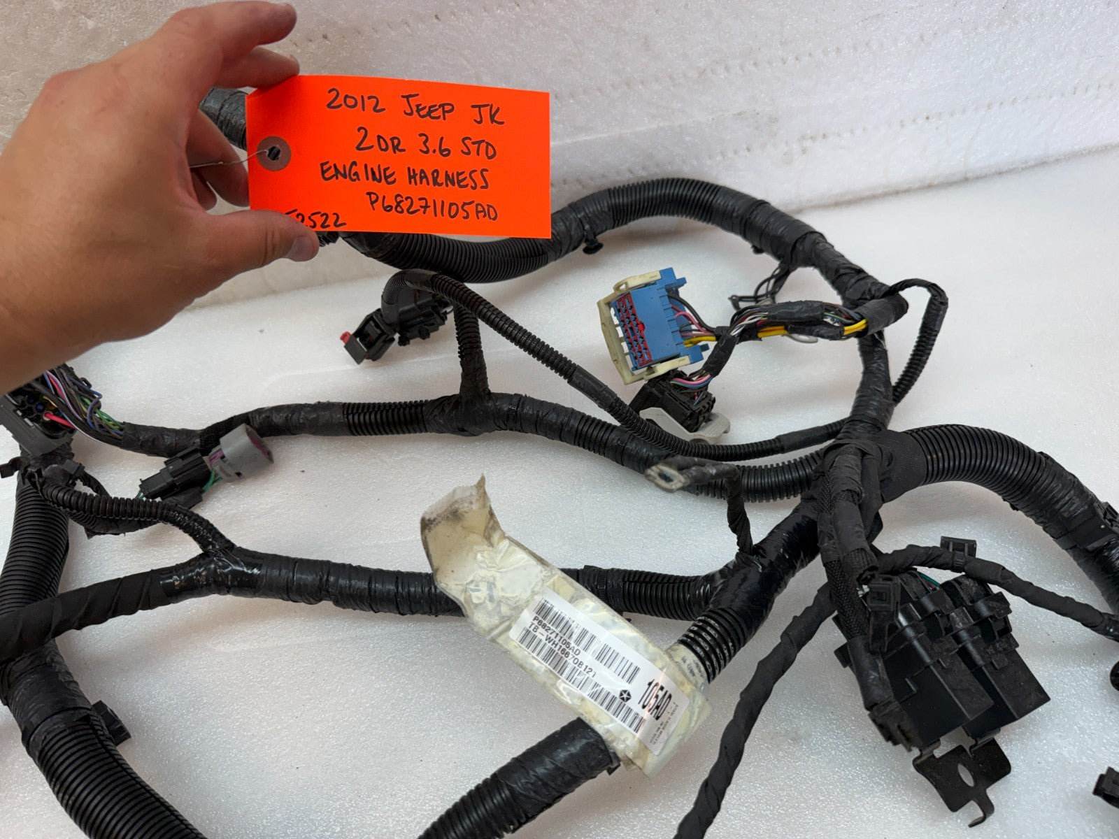 12-18 JEEP WRANGLER JK 3.6 ENGINE WIRING HARNESS LOOM ABS TO TIPM P68271105AD