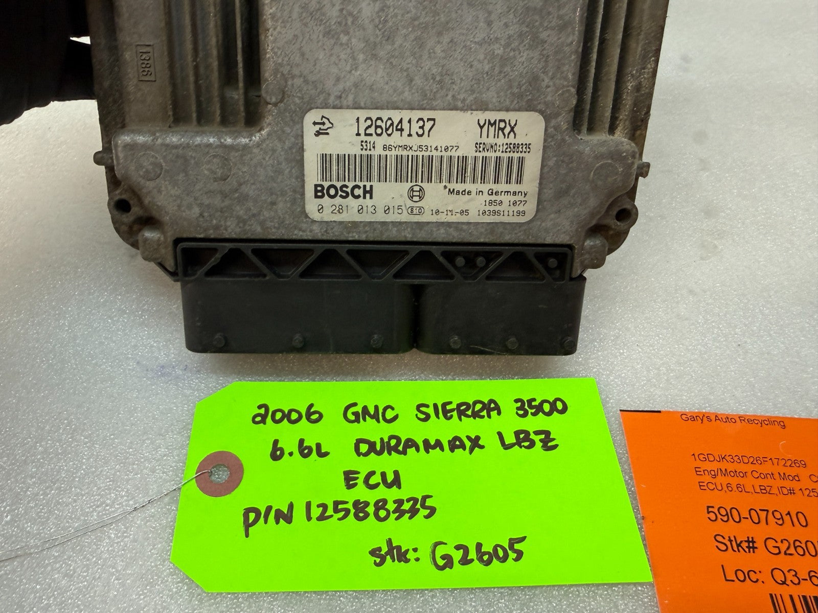06 07 Chevrolet GMC 2500HD DURAMAX 6.6 LBZ ECM ECU ENGINE COMPUTER 12604137