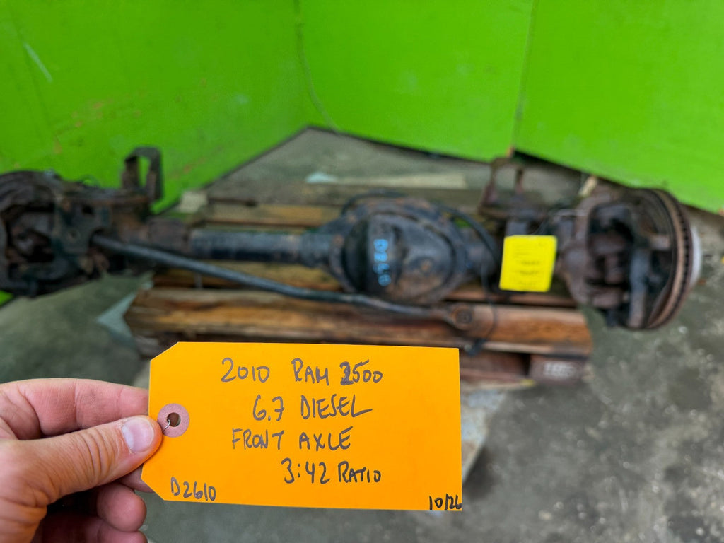 2010 DODGE RAM 3500 6.7 CUMMINS DIESEL 3.42 FRONT DIFFERENTIAL AXLE SRW
