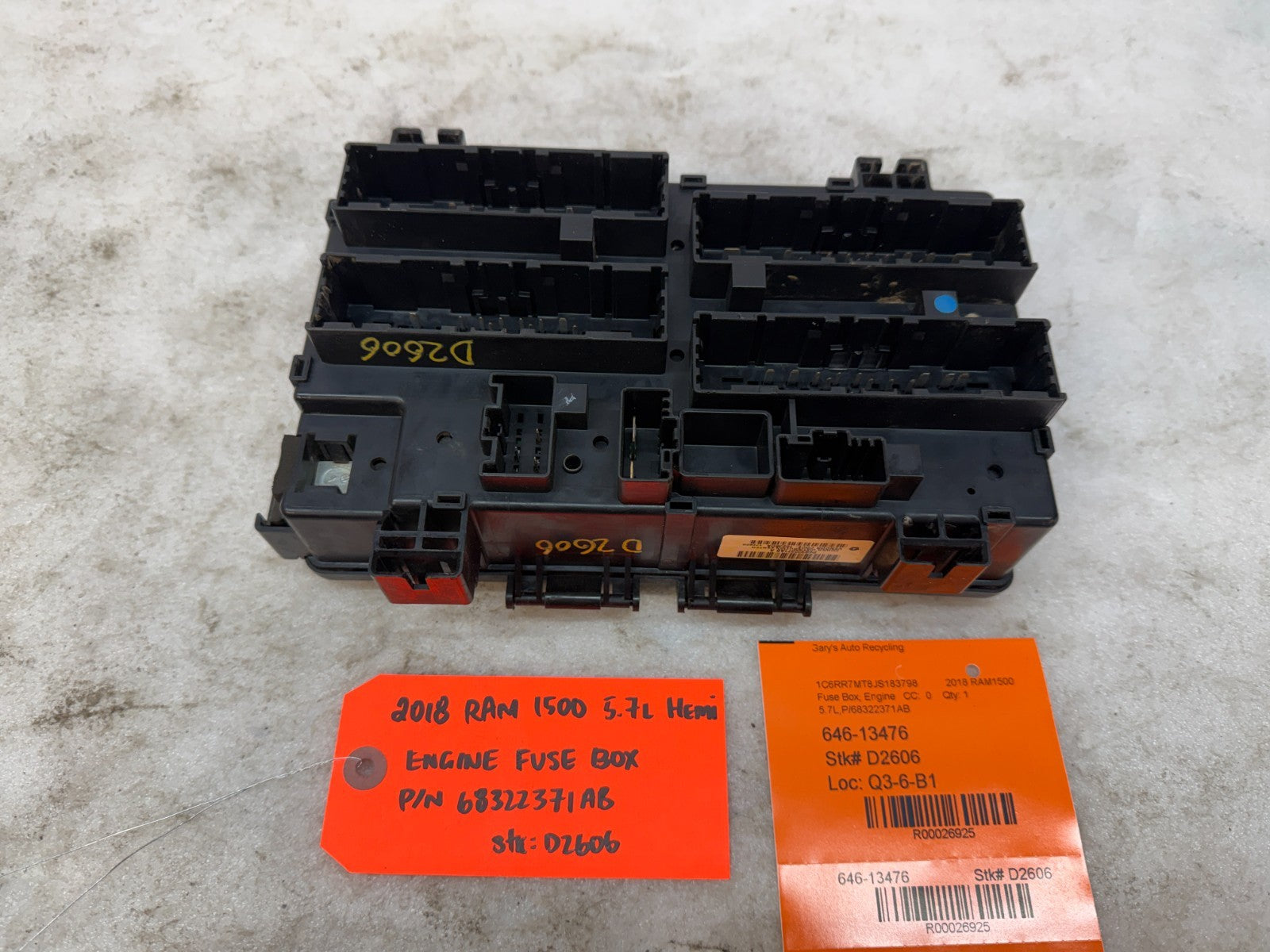 18 DODGE RAM SPORT 1500 5.7 TIPM FUSE BOX 68322371AB 15-21 63k