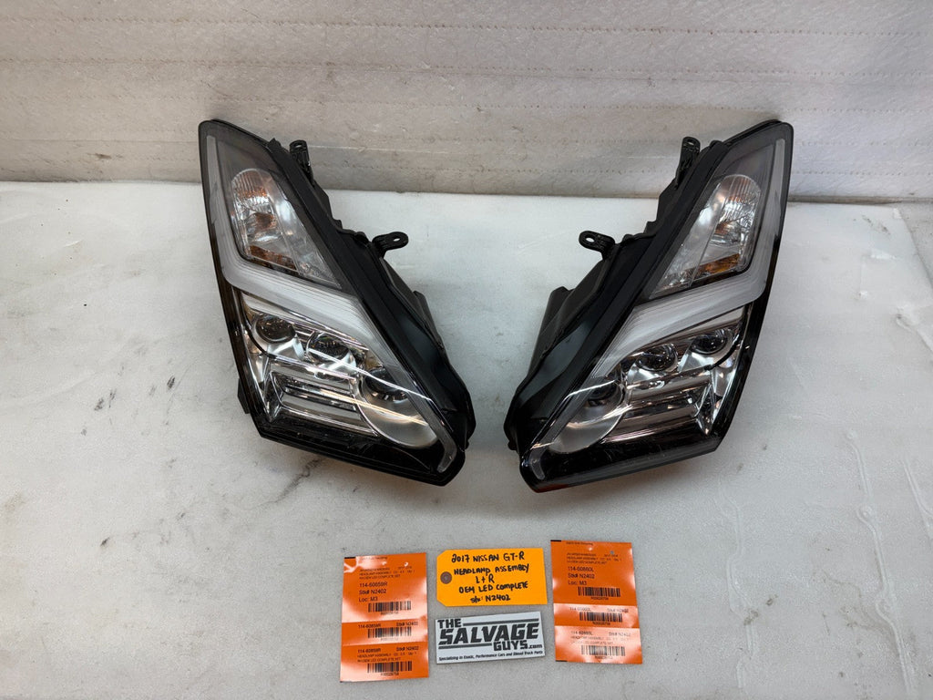 17 NISSAN GTR R35 OEM VR38 LEFT RIGHT XENON LED HEADLIGHTS HEADLAMP 15-20