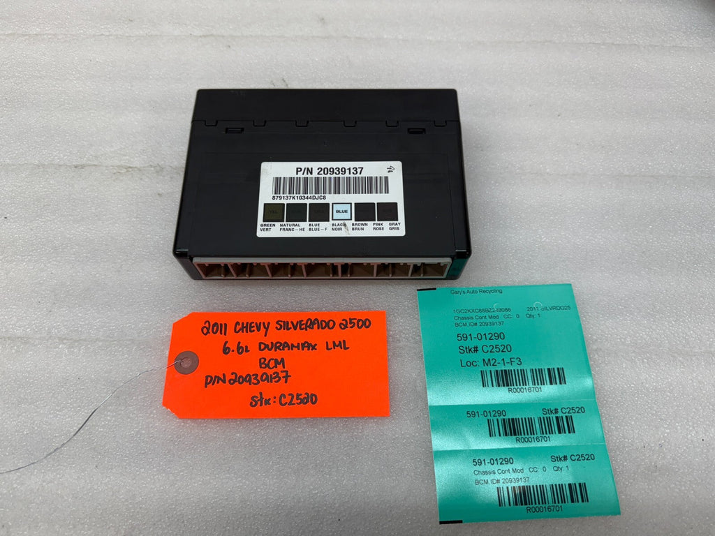 11-14 Chevrolet GMC 2500HD DURAMAX 6.6 LML BCM BODY CONTROL MODULE 20939137