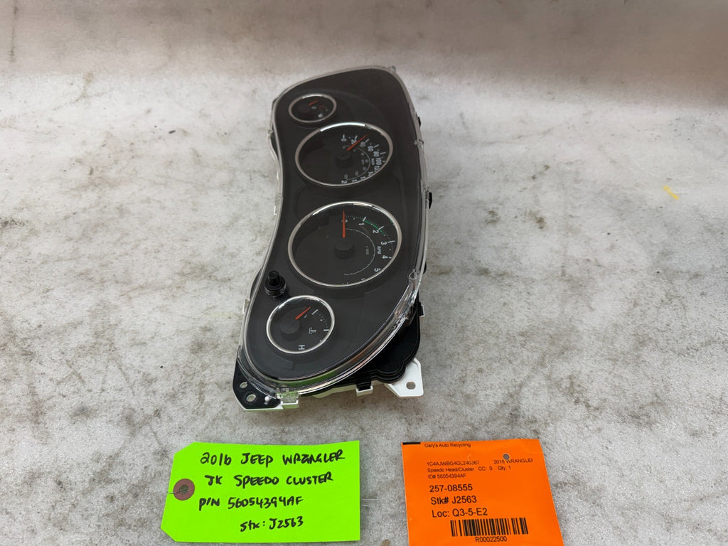 15 JEEP WRANGLER JK 3.6 METRIC SPEEDOMETER GAUGE CLUSTER 56054394AE 12-18