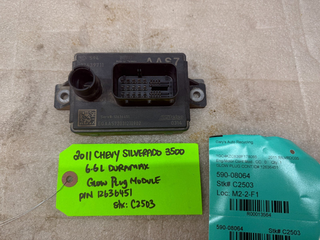 11-14 GMC CHEVROLET SILVERADO 3500HD 6.6 LML OEM GPM GLOW PLUG MODULE 12636451