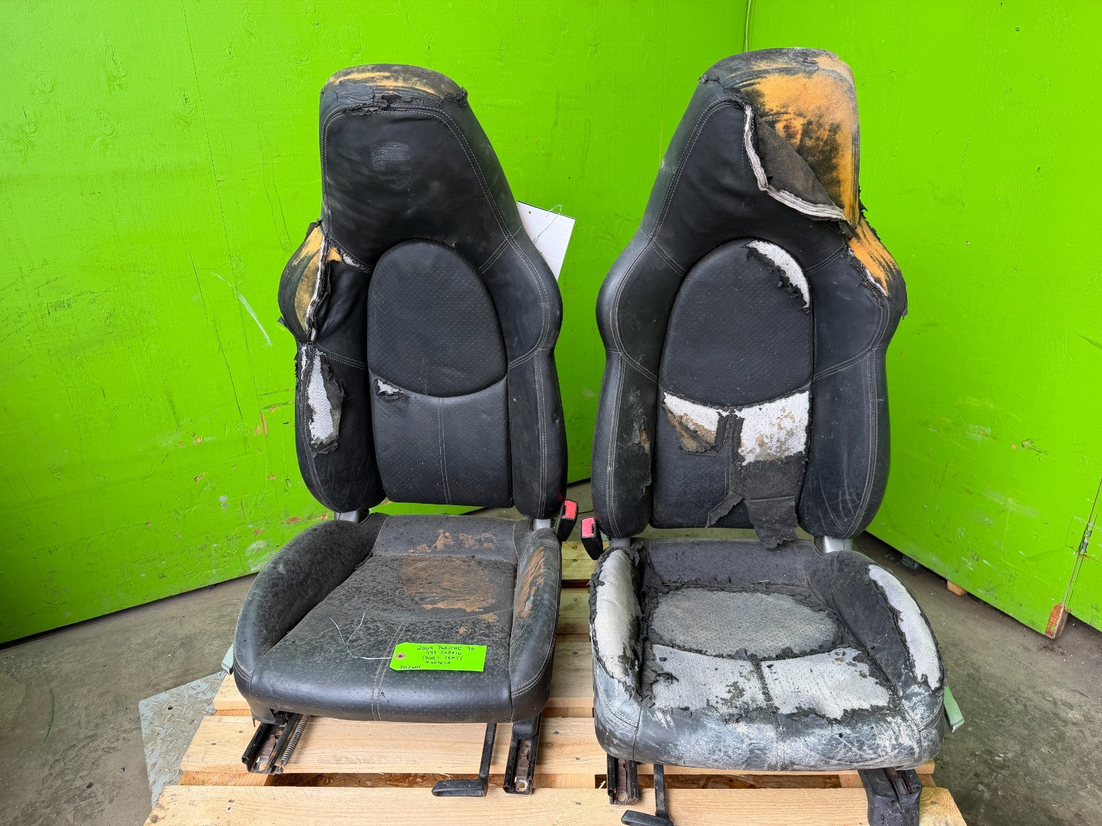 09 PORSCHE 997 911 LEFT RIGHT FRONT HEATED MANUAL SPORT SEATS 05-12