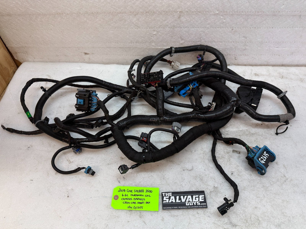 14 Chevrolet GMC 2500HD 3500 4wd CREW CAB SHORT BOX CHASSIS WIRING HARNESS