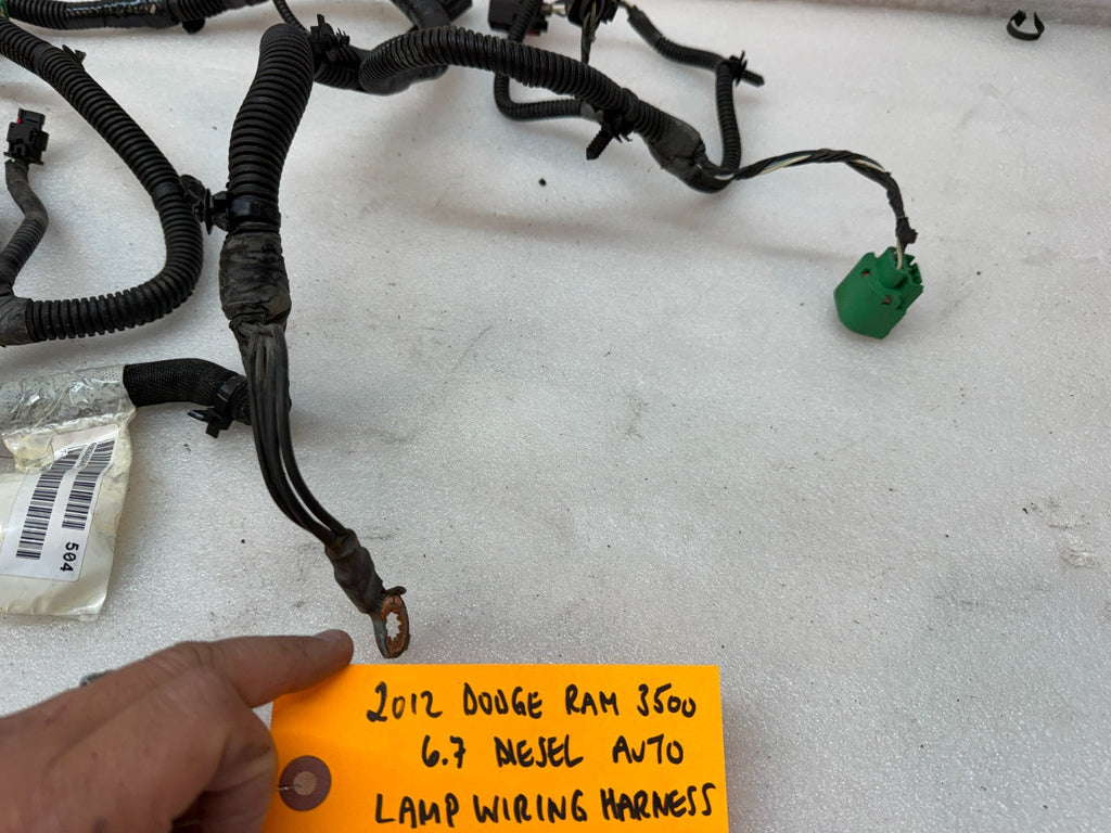 10 11 12 DODGE RAM 2500 3500 6.7 FRONT END HEADLIGHT WIRING HARNESS P68084504AD