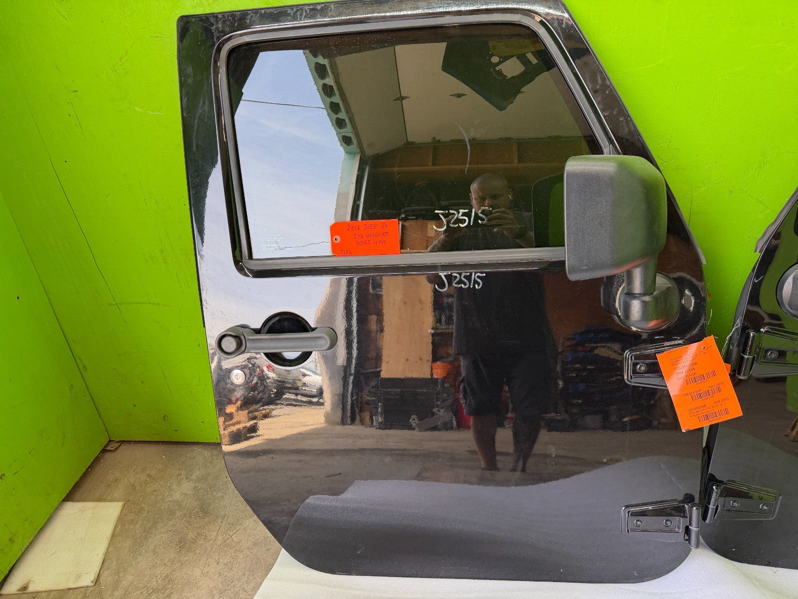 07-18 JEEP WRANGLER JK OEM FULL HARD DOORS BLACK WITH DOOR PANELS MIRROR KEY