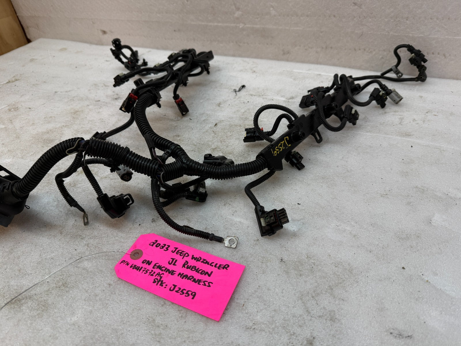 23 JEEP WRANGLER RUBICON JL JT 3.6 ON ENGINE WIRING HARNESS LOOM 68417572AC