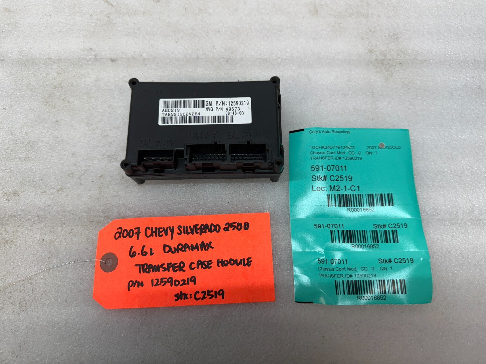 03-07 GMC SIERRA SILVERADO 2500 3500 TRANSFER CASE CONTROL MODULE 12590219