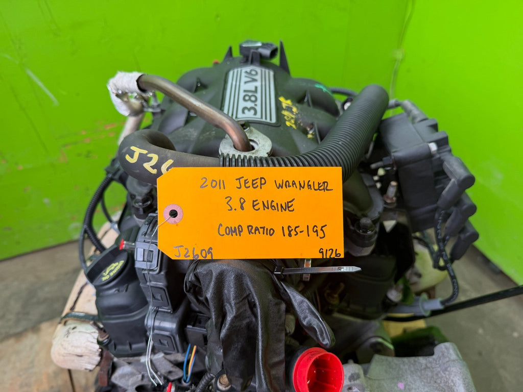 11 JEEP WRANGLER JK 3.8 COMPLETE ENGINE MOTOR ASSEMBLY 07-11