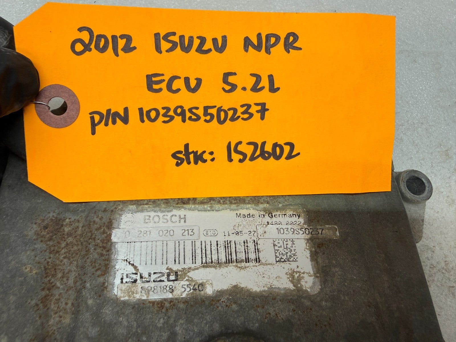 12 ISUZU NRR NPR NQR 5.2 ENGINE COMPUTER CONTROL MODULE ECM ECU