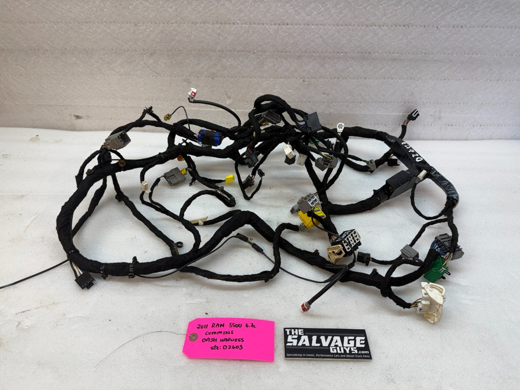 11 DODGE RAM 2500 3500 6.7 INSTRUMENT DASH GAUGE CLUSTER WIRING HARNESS 4x4 AUTO