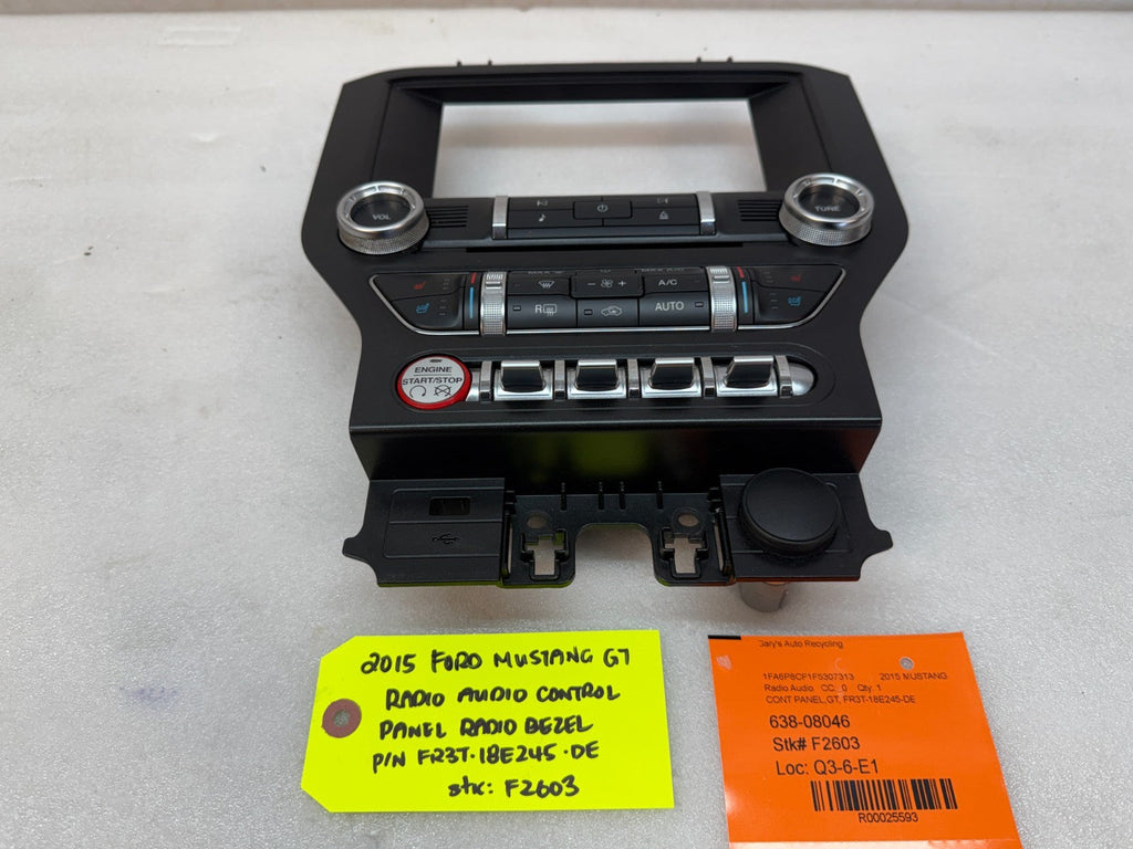 15 FORD MUSTANG GT SYNC 3 8" RADIO STEREO NAVIGATION TRIM BEZEL HEATER CONTROL