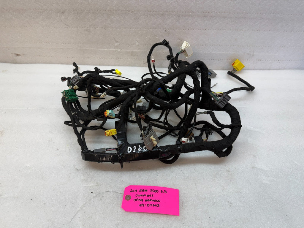11 DODGE RAM 2500 3500 6.7 INSTRUMENT DASH GAUGE CLUSTER WIRING HARNESS 4x4 AUTO