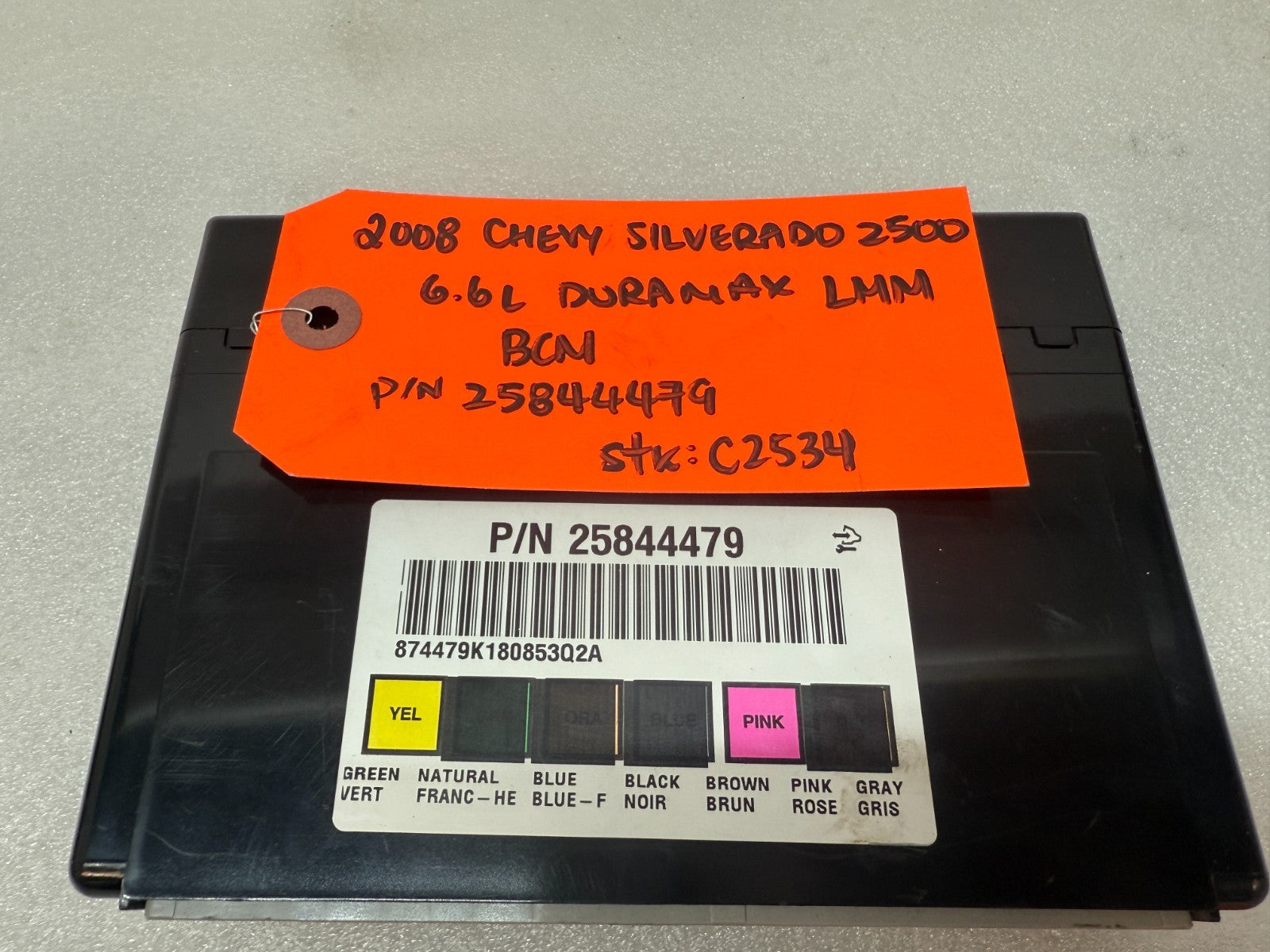 08 09 10 Chevrolet GMC DURAMAX LMM 6.6 BCM BODY CONTROL MODULE 25844479