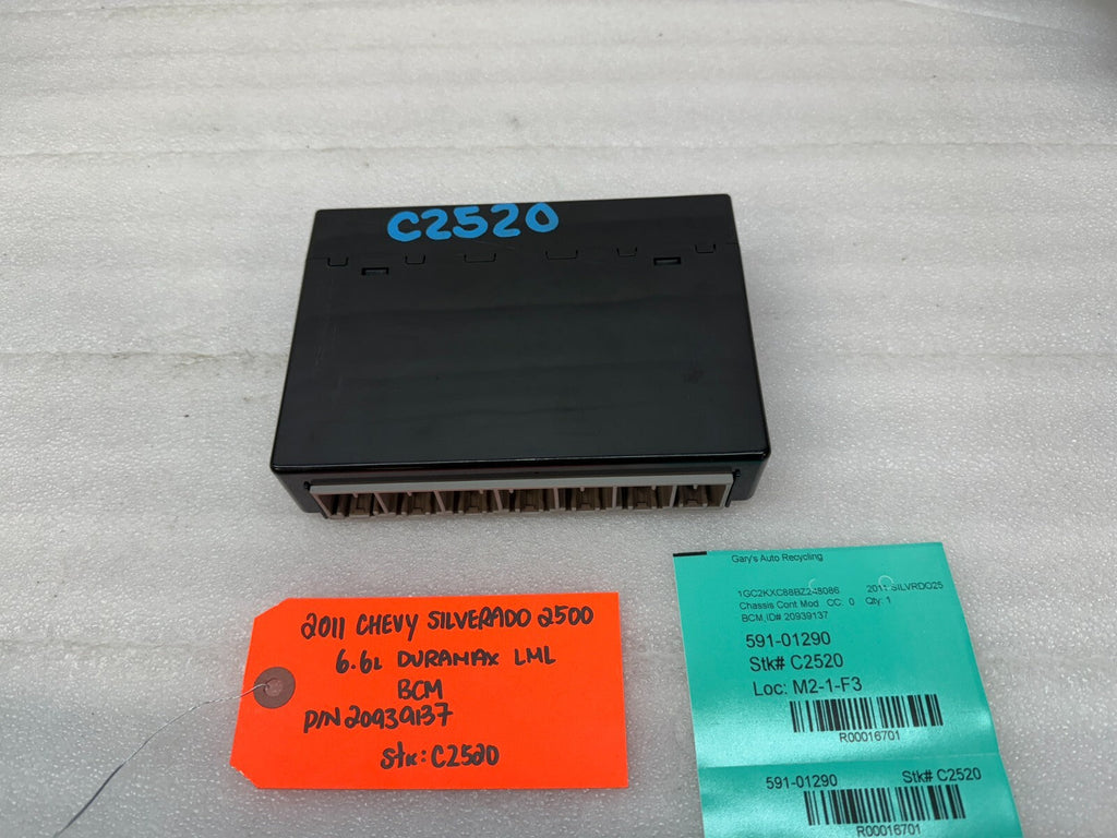 11-14 Chevrolet GMC 2500HD DURAMAX 6.6 LML BCM BODY CONTROL MODULE 20939137