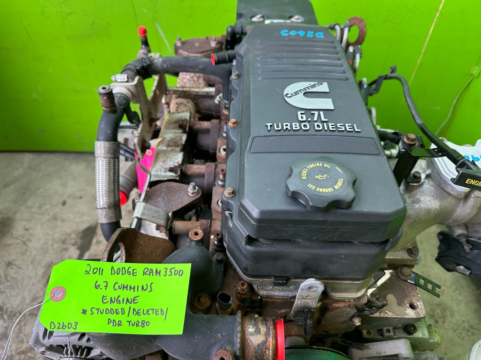 10 11 12 DODGE RAM 2500 3500 6.7 CUMMINS PDR TURBO DIESEL ENGINE MOTOR  STUDDED
