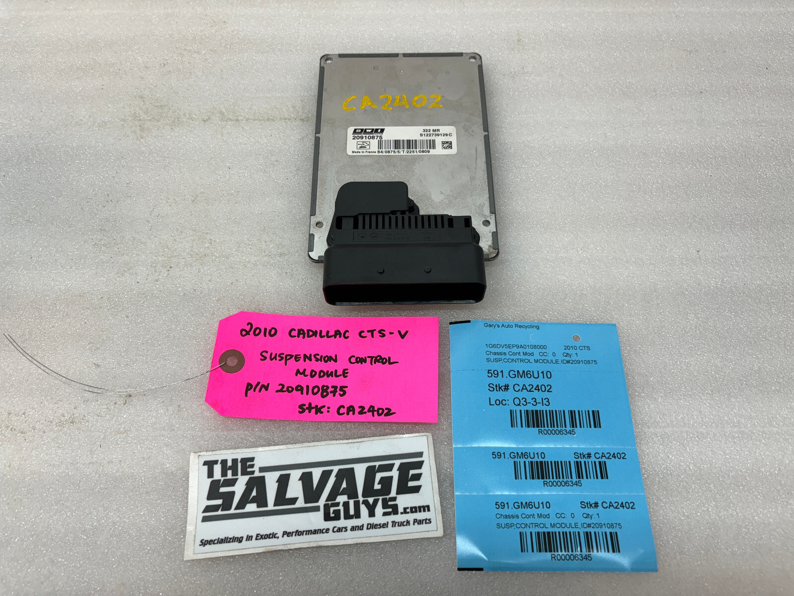 10 CADILLAC CTS-V CTSV OEM ACTIVE SUSPENSION CONTROL MODULE 20910875