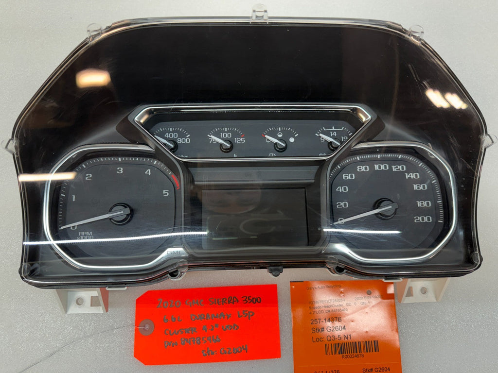 20 GMC SIERRA 2500 3500 DIESEL DURAMAX KMH GAUGE CLUSTER 4.2" UDD 84785466 19-23