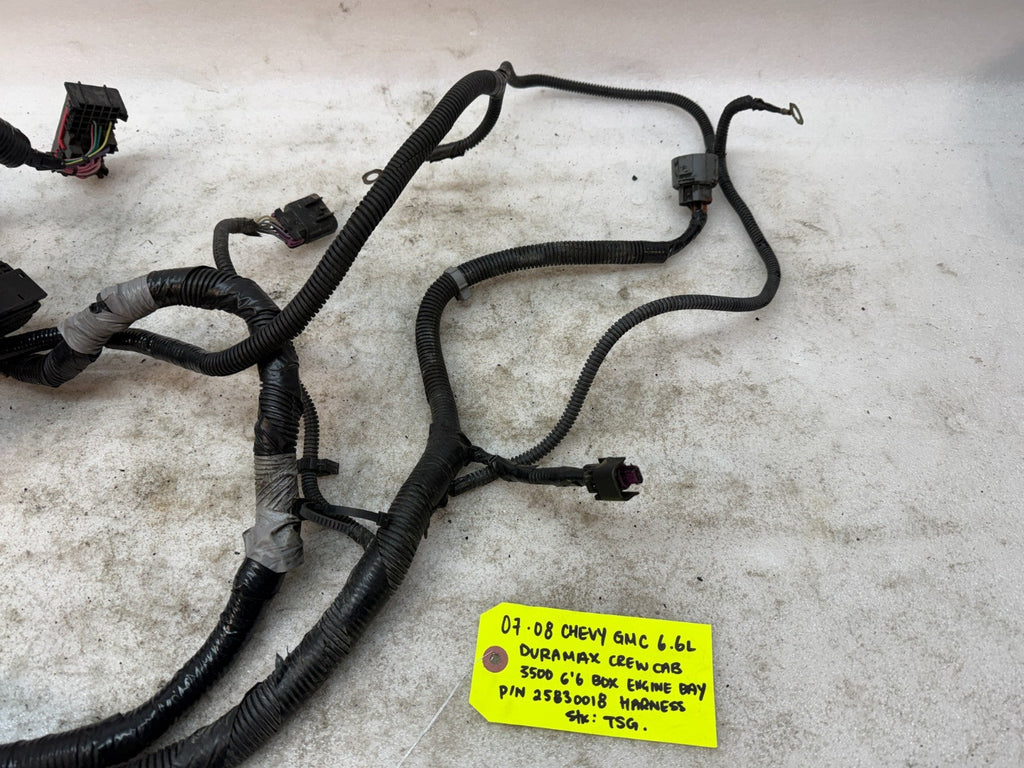 08-10 GMC CHEVROLET 2500HD DURAMAX 6.6 LMM ENGINE BAY WIRING HARNESS 25830018