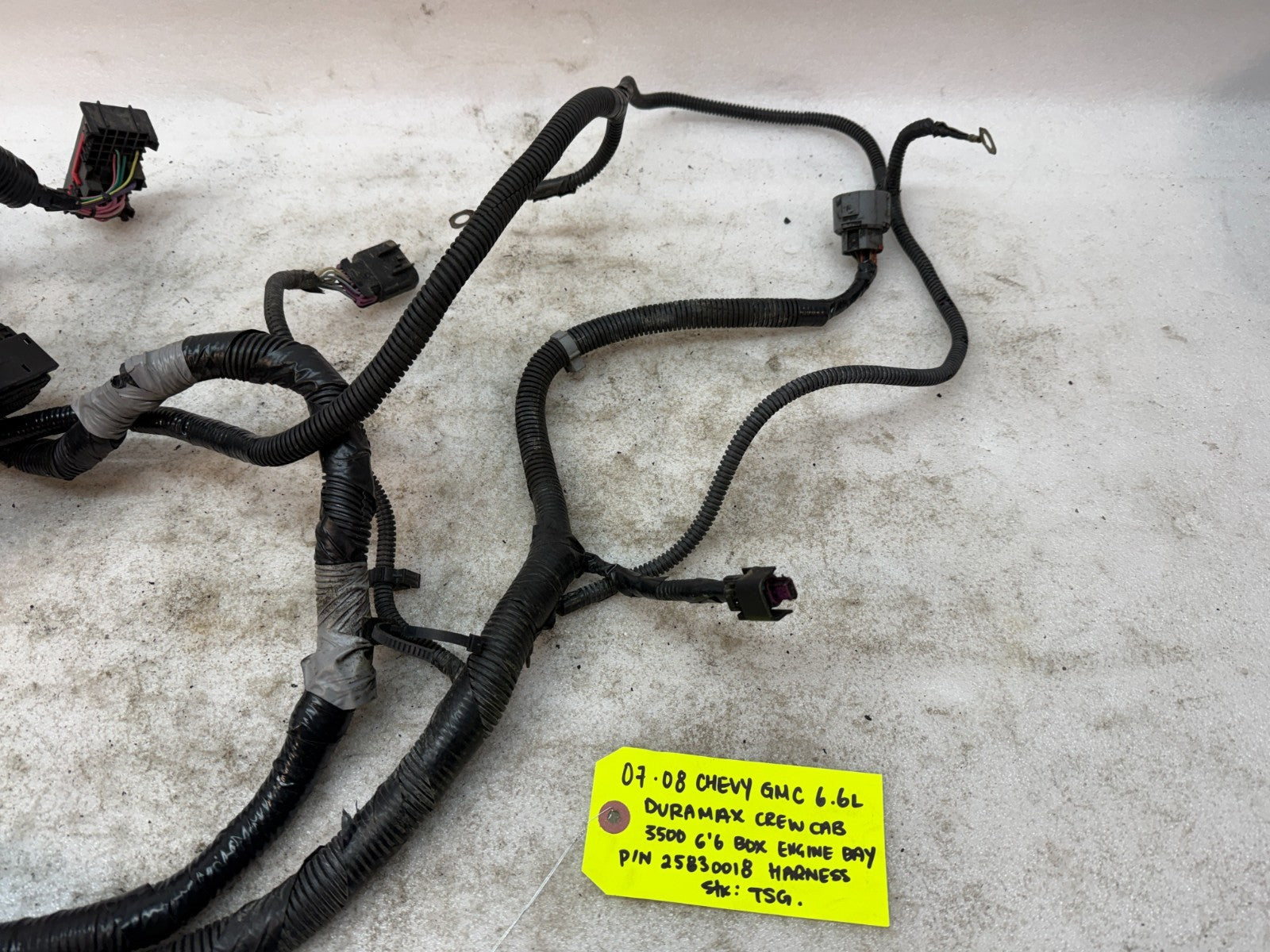08-10 GMC CHEVROLET 2500HD DURAMAX 6.6 LMM ENGINE BAY WIRING HARNESS 25830018