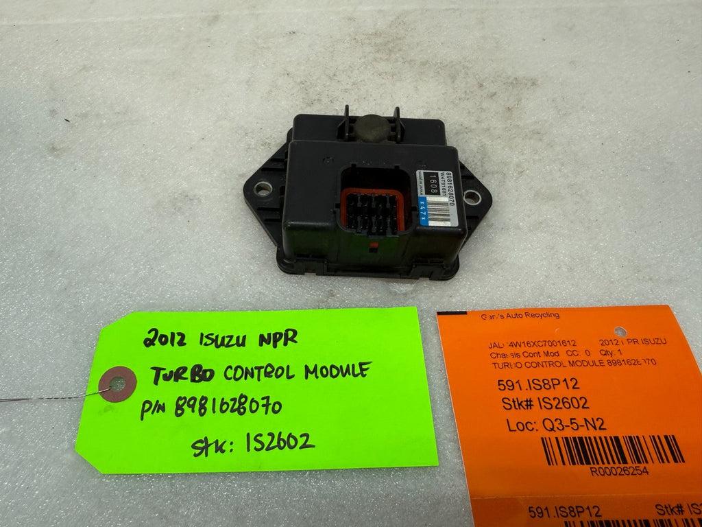12 ISUZU NRR NPR NQR 5.2 4HK1-TC TURBO CONTROL MODULE 8981628070