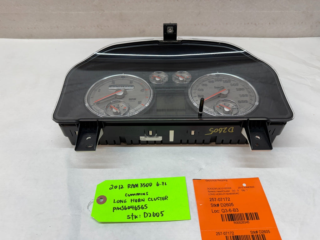 10 11 12 DODGE RAM 2500 3500 6.7 LONGHORN GAUGE CLUSTER SPEEDO P56046565AC