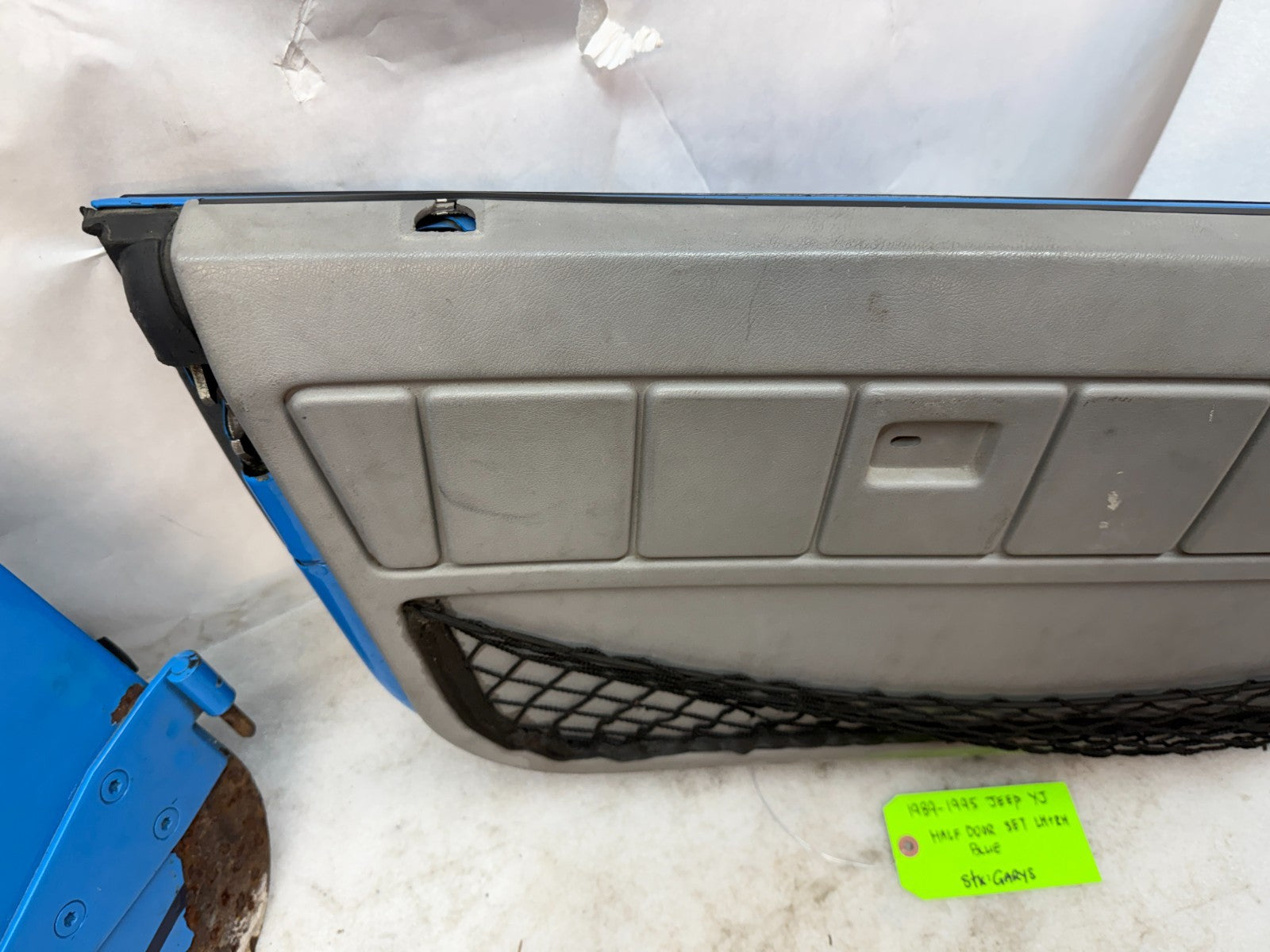 87-95 JEEP WRANGLER YJ OEM BLUE LEFT RIGHT HALF DOORS W DOOR PANELS