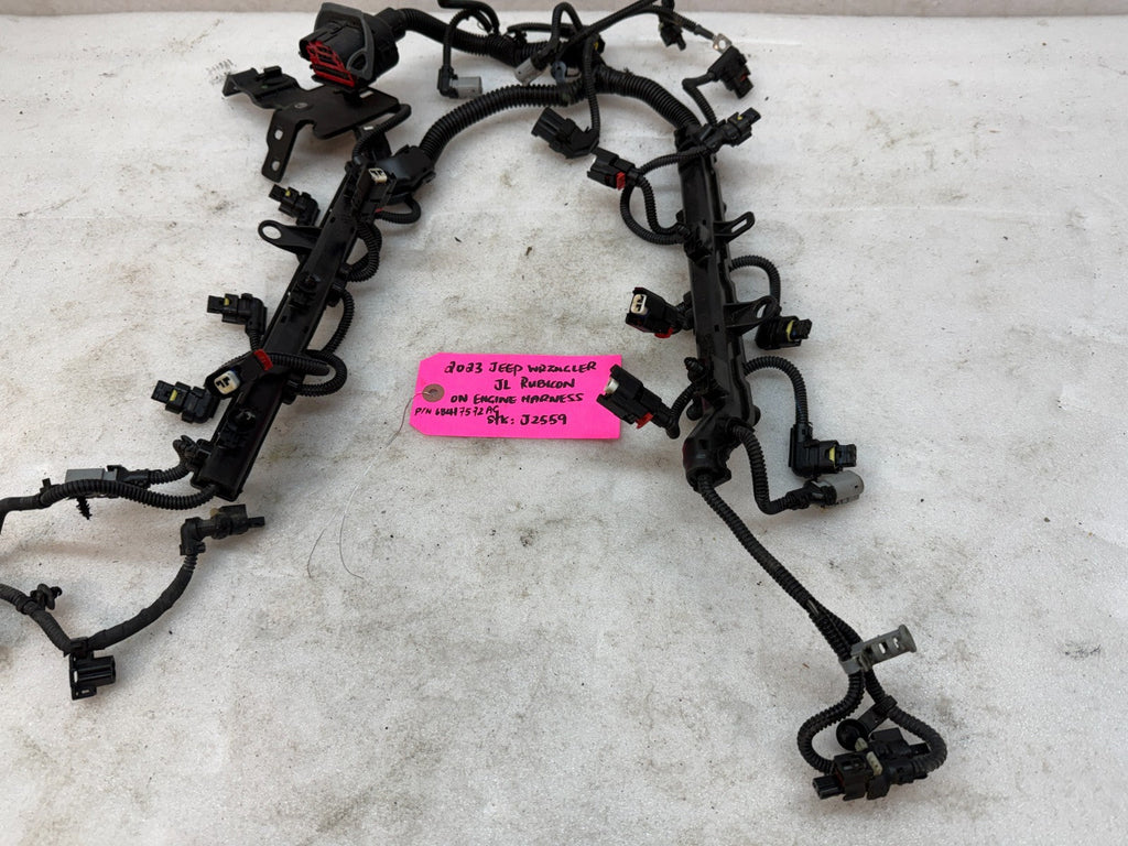 23 JEEP WRANGLER RUBICON JL JT 3.6 ON ENGINE WIRING HARNESS LOOM 68417572AC