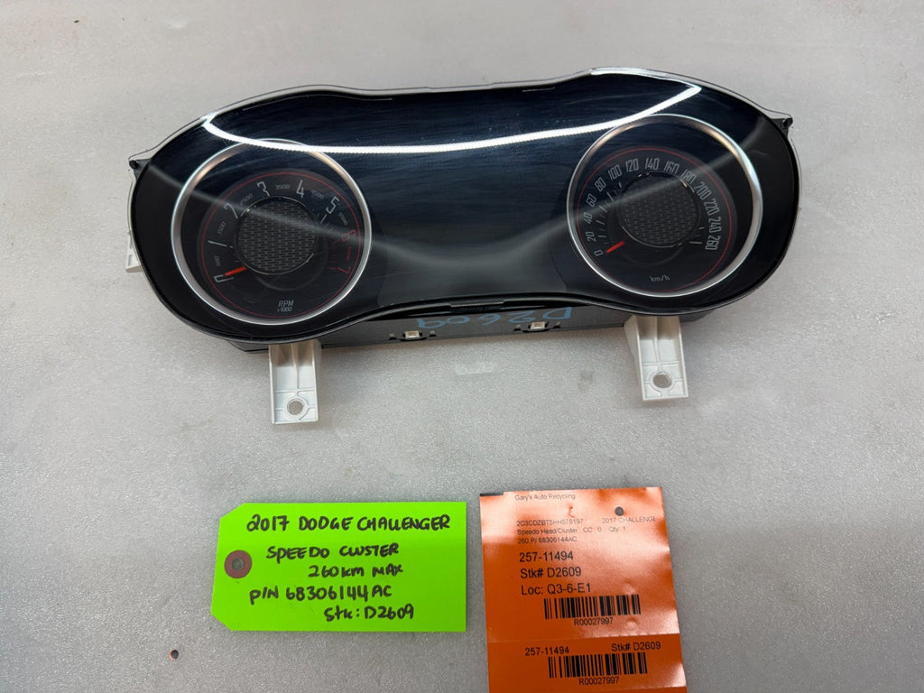 17 DODGE CHALLENGER R/T OEM METRIC SPEEDOMETER GAUGE CLUSTER 68306144AC 15-23