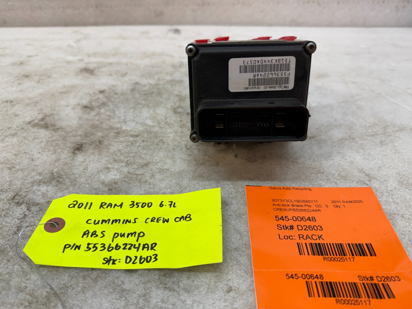 10 11 12 DODGE RAM 2500 3500 6.7 OEM ABS ANTI LOCK BRAKE PUMP MODULE 55366224AR