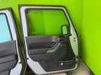 07-18 JEEP WRANGLER JK OEM FULL HARD DOORS SILVER WITH DOOR PANELS MIRROR KEY