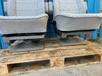 93 VW EUROVAN T4 OEM GREY CLOTH FRONT SEATS ON SWIVEL BASES SWIVEL SEAT