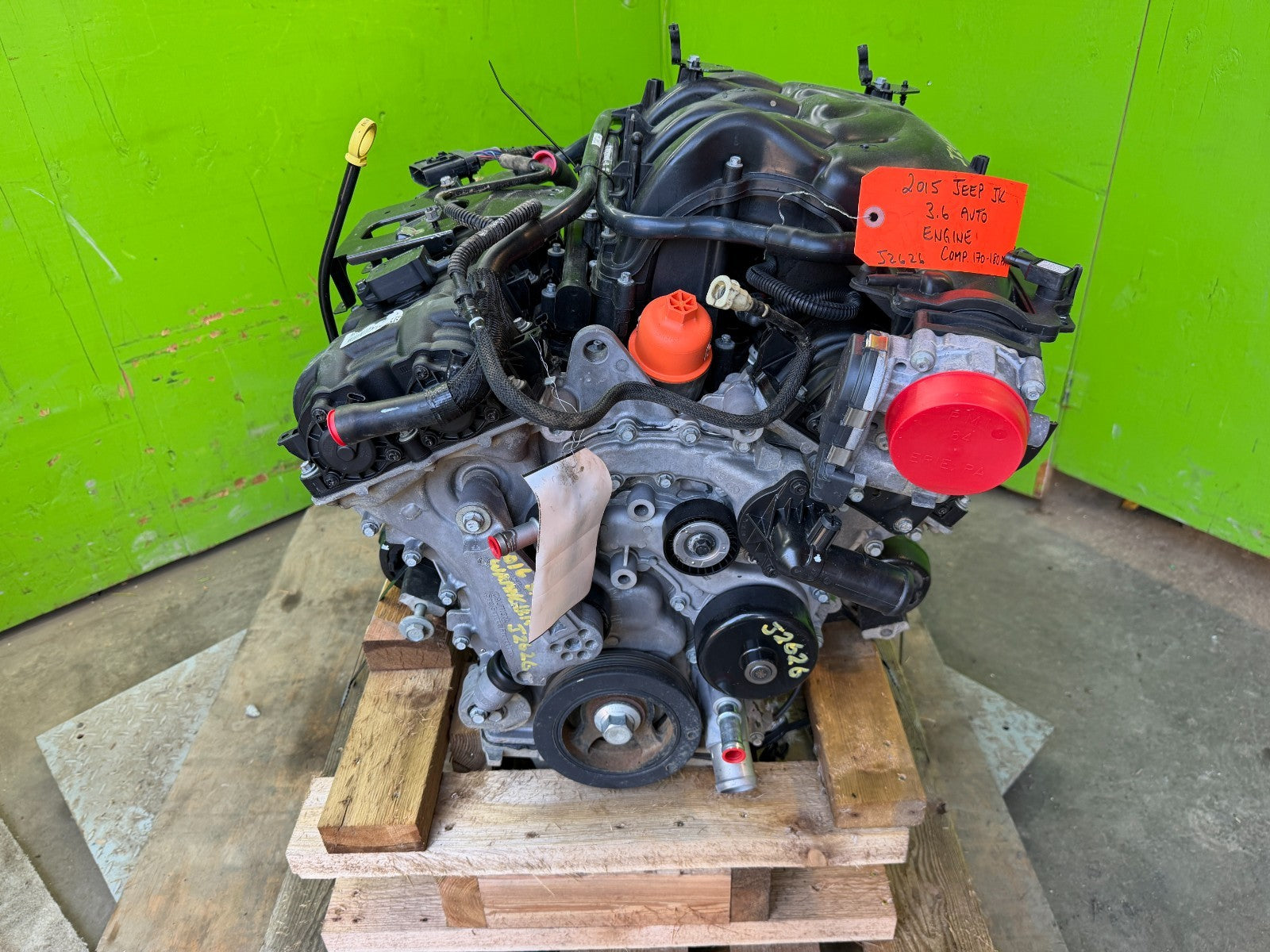 15 JEEP WRANGLER JK 3.6 COMPLETE ENGINE MOTOR ASSEMBLY 110k 14-18