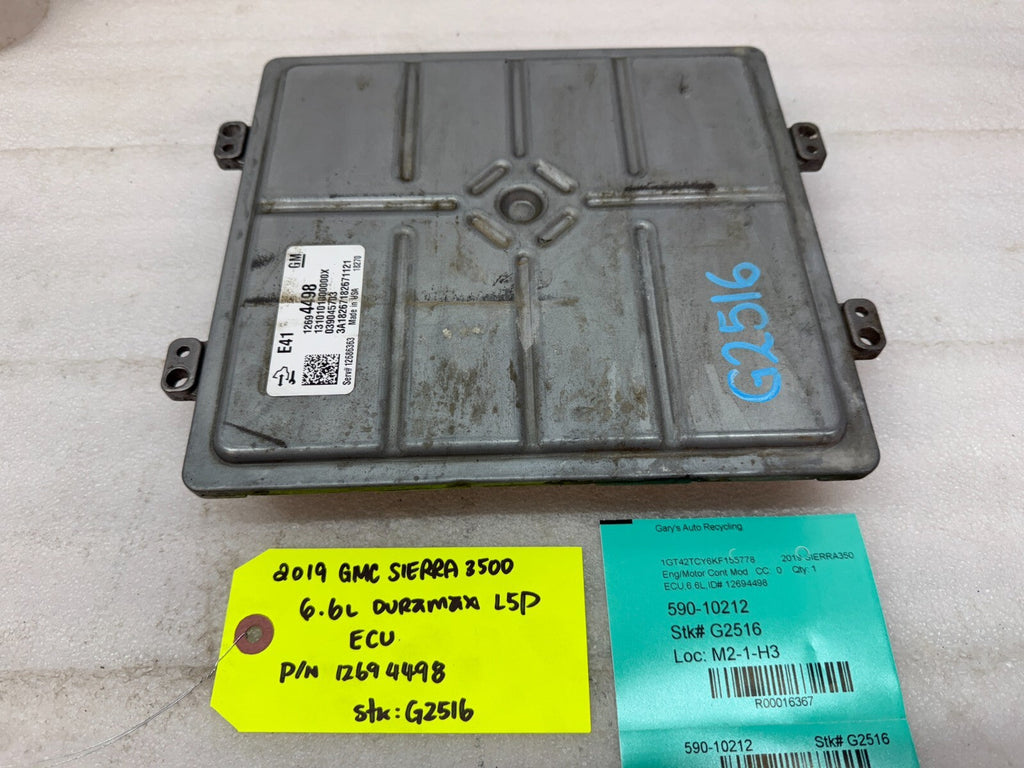 19 GMC 2500 3500 SIERRA 6.6 L5P DURAMAX DIESEL ENGINE COMPUTER ECM ECU 12694498