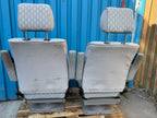 93 VW EUROVAN T4 OEM GREY CLOTH FRONT SEATS ON SWIVEL BASES SWIVEL SEAT