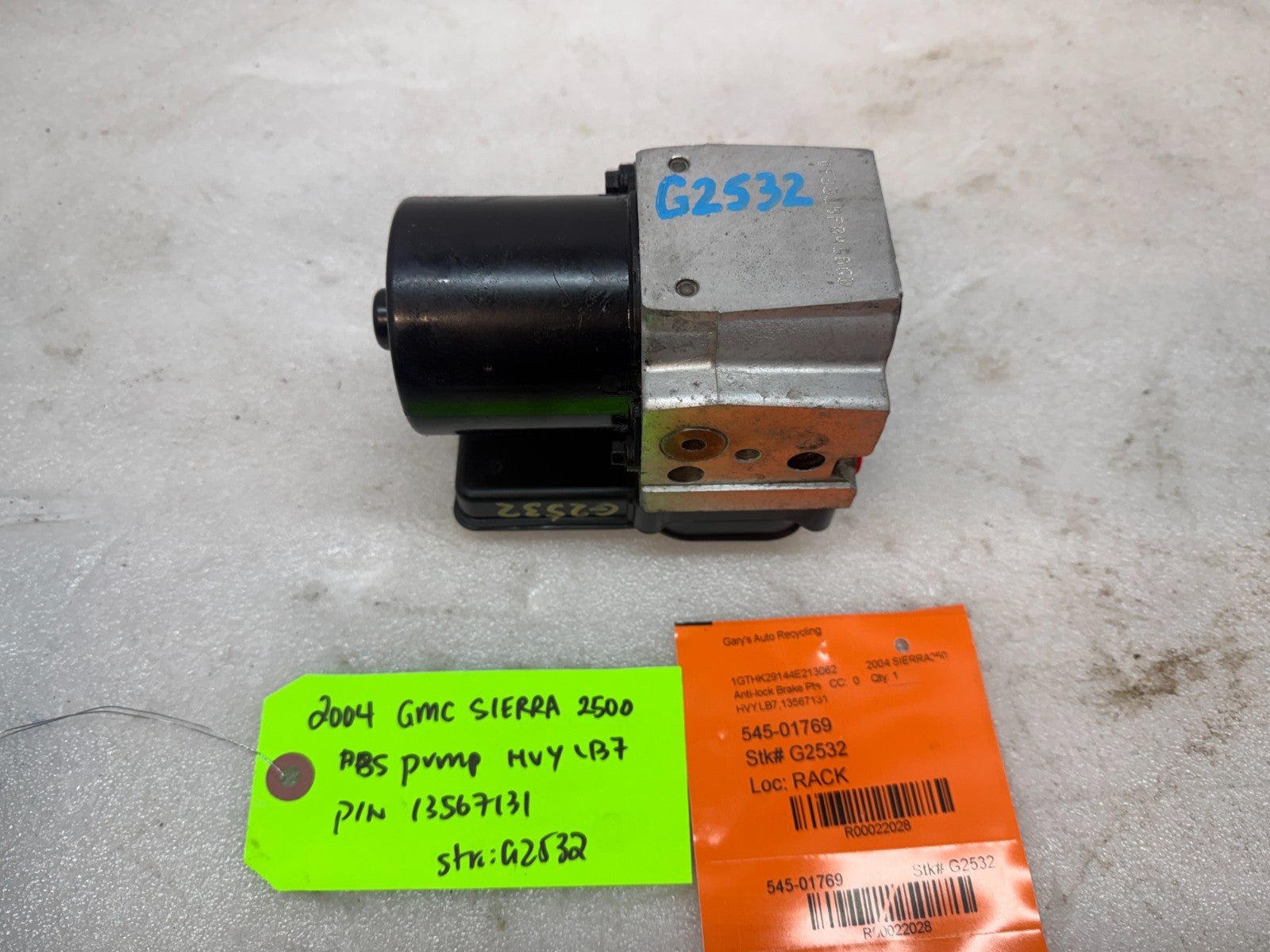 03-07 Chevrolet GMC SILVERADO 2500 6.6 ABS ANTI LOCK BRAKE PUMP MODULE 13567131