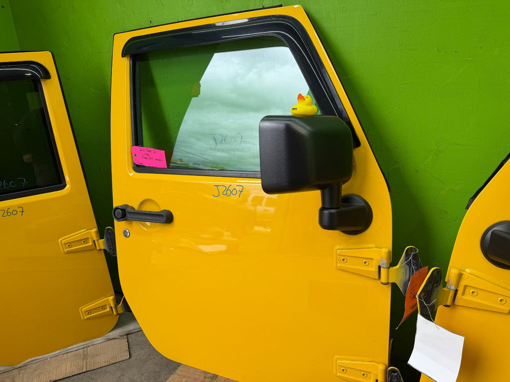 07-18 JEEP WRANGLER JK OEM FULL HARD DOORS YELLOW WITH DOOR PANELS MIRRORS