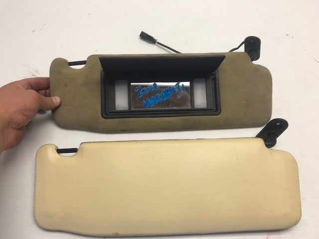 02 03 04 05 Maserati Spyder 4200 M138 OEM LEFT RIGHT SUN VISORS BEIGE COUPE