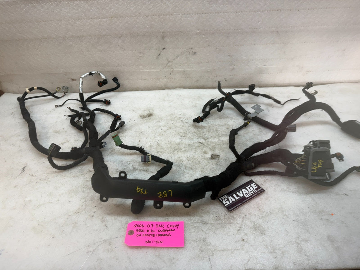 06 07 GMC CHEVROLET 2500HD DURAMAX 6.6 LBZ ENGINE MOTOR WIRING HARNESS LOOM