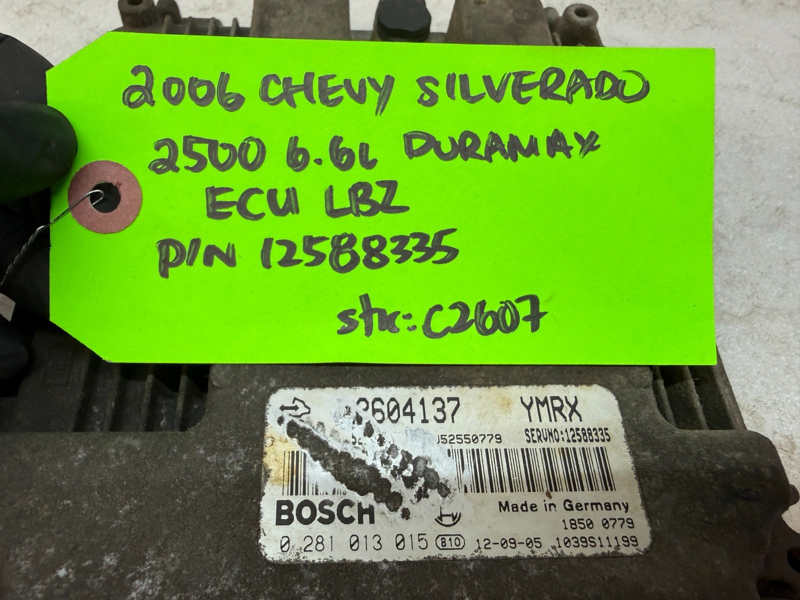 06 07 Chevrolet GMC 2500HD DURAMAX 6.6 LBZ ECM ECU ENGINE COMPUTER 12604137