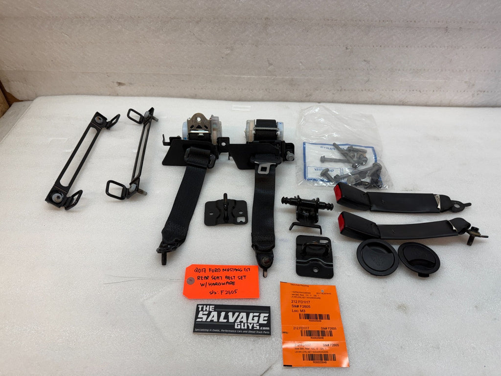 15-22 FORD MUSTANG GT 5.0 REAR SEATBELTS BELTS BRACKETS HARDWARE
