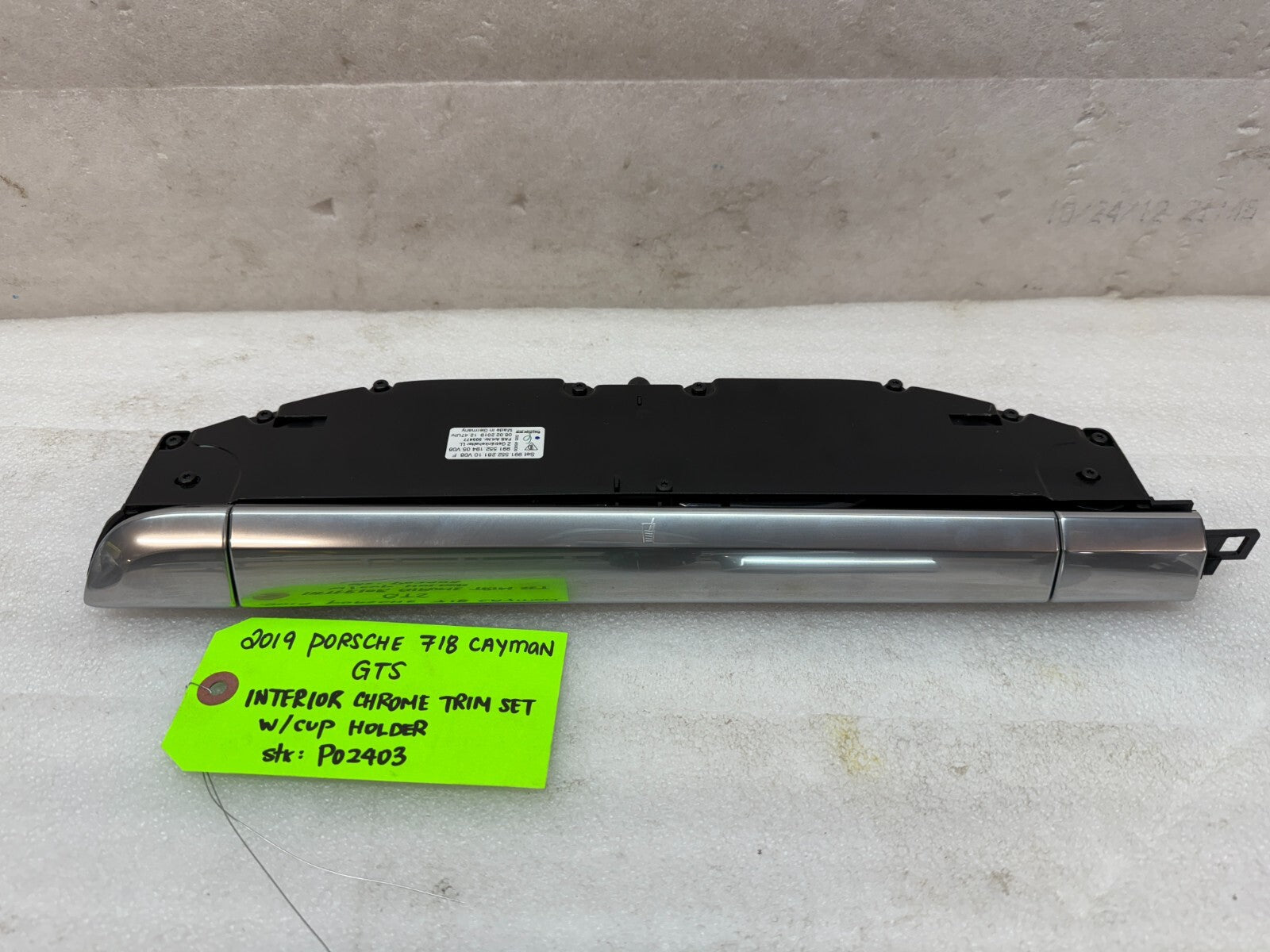 17-19 PORSCHE CAYMAN BOXSTER 982 718 GALVANO SILVER INTERIOR TRIM CUPHOLDER